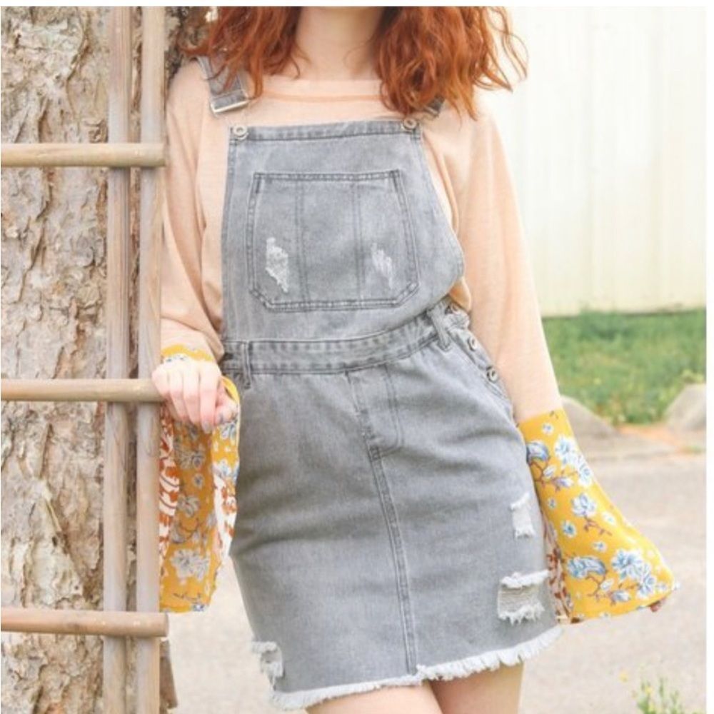 POL jeans skirt overalls